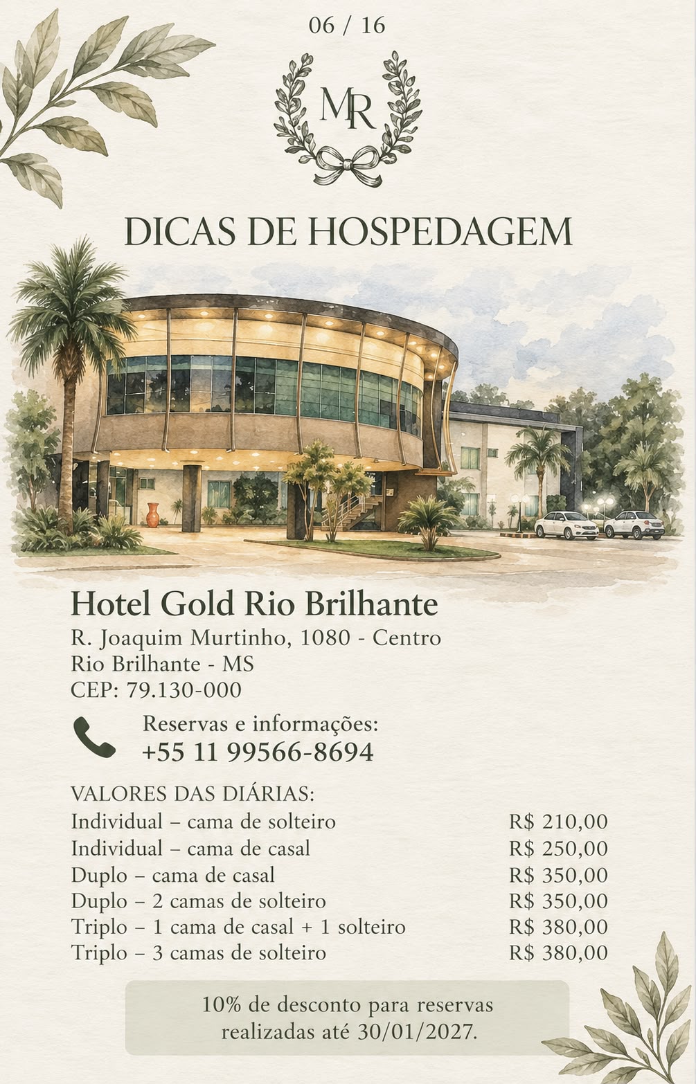 Aquarela do Hotel Gold Rio Brilhante